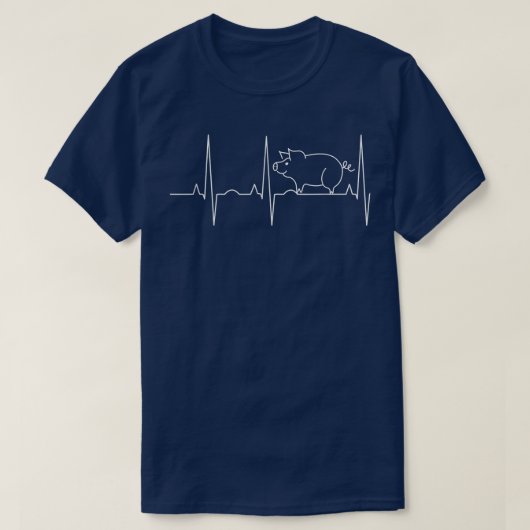 Funny Pig Heartbeat Farm Animal  T-shirt (Design voorkant)