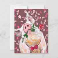 Funny Pig Jubileum Kaart