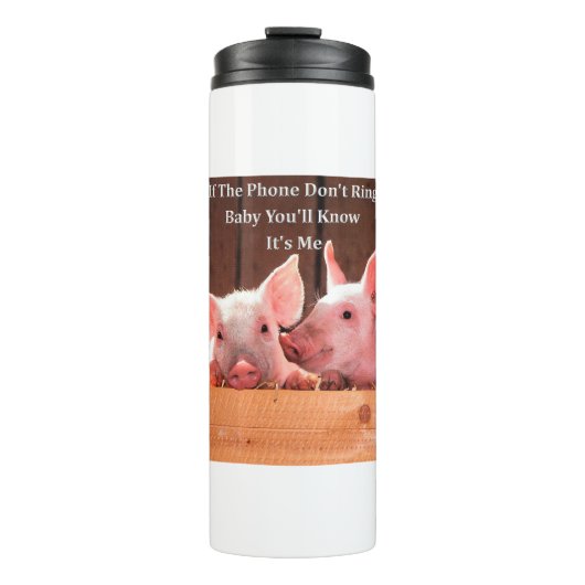 Funny Pig Memes met grappige gezegden en citaten Thermosbeker (Voorkant)