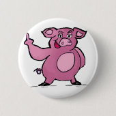 Funny Pig Middle Finger Button (Voorkant)