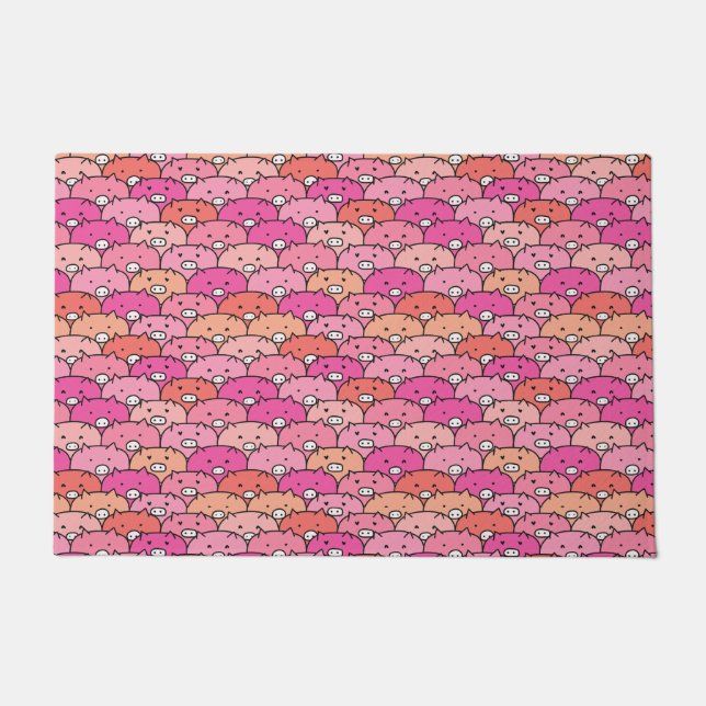 Funny Pig Pattern Deurmat (Voorkant)