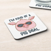 Funny Pig Pun Bier Onderzetter (Linkerzijde)