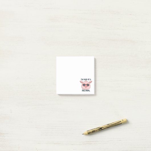 Funny Pig Pun Post-it® Notes (Op bureau)