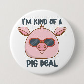Funny Pig Pun Ronde Button 7,6 Cm (Voorkant)
