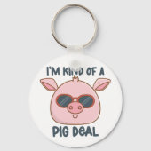 Funny Pig Pun Sleutelhanger (Voorkant)