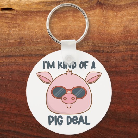 Funny Pig Pun Sleutelhanger (Voorkant)