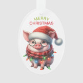 Funny Pig String Lights Kinder Kerst Ornament (voorkant)