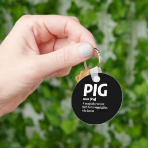 Funny Pig Vat Definition a Pork Bacon Sleutelhanger
