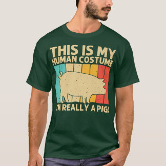 Funny pig voor mannen Bacon Dierenvriend Swine F T-shirt