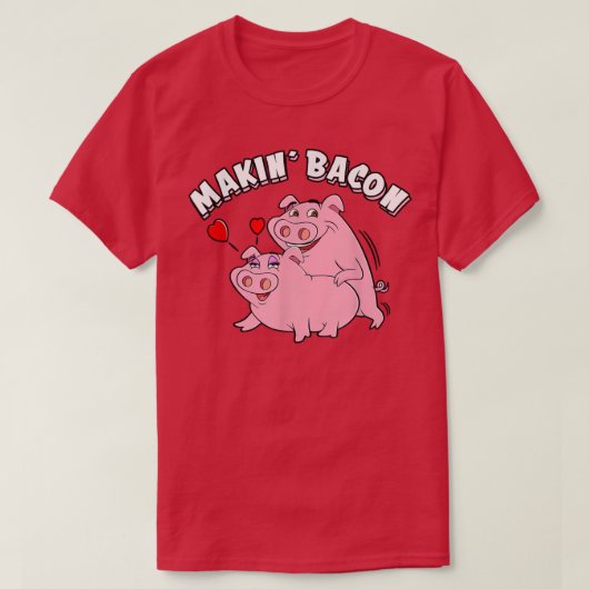 Funny Pigs Roast Making Bacon, Roking Grilling me T-shirt (Design voorkant)