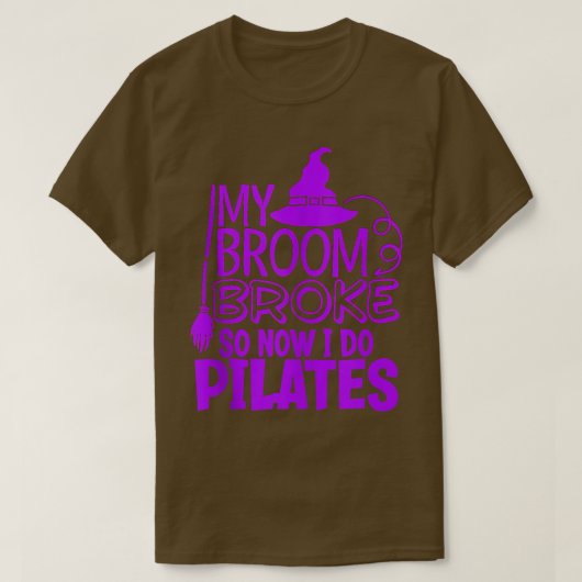 Funny Pilates Halloween Gym Exercise Witches Pet B T-shirt (Design voorkant)