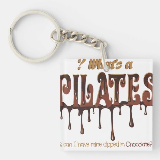 Funny Pilates in Chocolate Sleutelhanger (Voorkant)