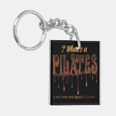 Funny Pilates in Chocolate Sleutelhanger (Voorkant Links)