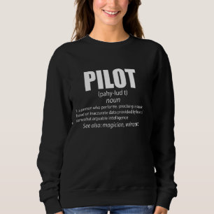 Funny Pilot Definition Aviation Mannen for Father Trui