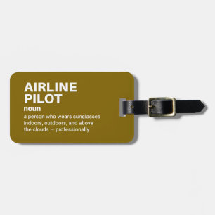 Funny Pilot Definition Gift Bagagelabel