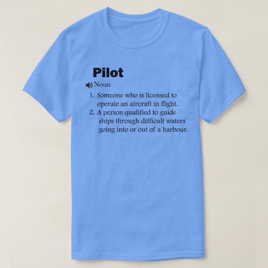 Funny Pilot Definition Long 1 T-shirt (Design voorkant)