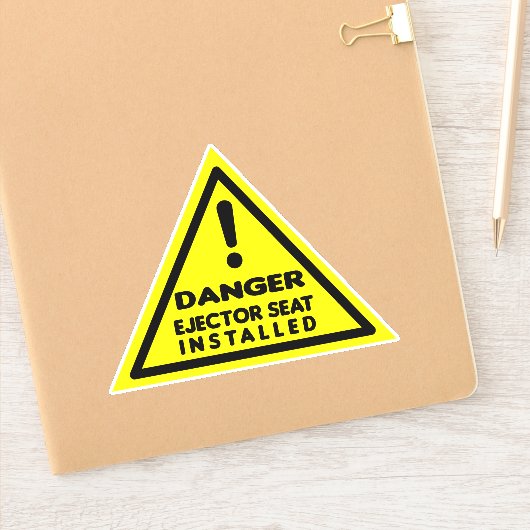 Funny Pilot Ejector Seat Installed Danger Sign Sticker (Notitieboek)