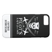 Funny Pilot Skull Airplanes Pirate Humor | Aangepa Case-Mate iPhone Case (Achterkant (Horizontaal))