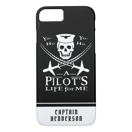 Funny Pilot Skull Airplanes Pirate Humor | Aangepa Case-Mate iPhone Case (Achterkant)