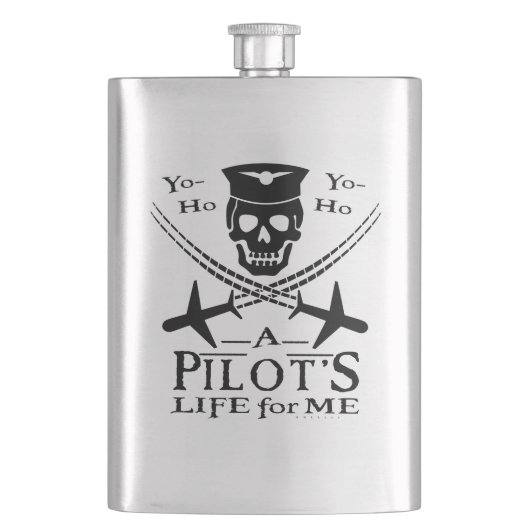 Funny Pilot Skull Cross Airplanes Pirate Humor Flacon (Voorkant)