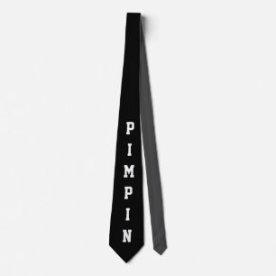 Funny Pimpin Black en White Novelty Stropdas