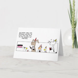 Funny Pin the Tail Birthday Kaart