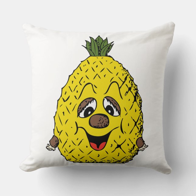 Funny Pineapple Cartoon Face Foodie, ZSSG Kussen (Voorkant)