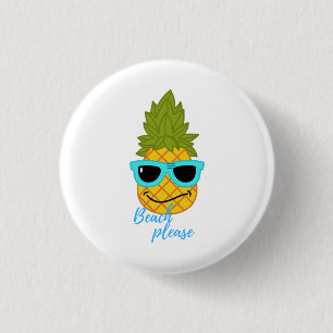 Funny Pineapple Chilling with Summer Sunbril Ronde Button 3,2 Cm
