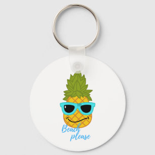 Funny Pineapple Chilling with Summer Sunbril Sleutelhanger
