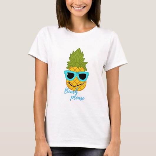 Funny Pineapple Chilling with Summer Sunbril T-shirt (Voorkant)