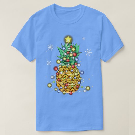 Funny Pineapple Christmas Tree Lights Xmas  T-shirt (Design voorkant)