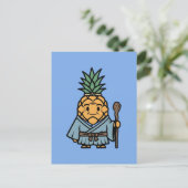 Funny Pineapple Sensei Master Samurai Illustration Briefkaart (Staand voorkant)