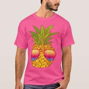 Funny Pineapple Sunbrile Art Hawaiian Aloha Hawa T-shirt