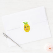 Funny Pineapple Whimsical Ronde Sticker (Envelop)