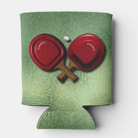 Funny ping pong Table Tennis Paddle met ovalen Bal Blikjeskoeler (Achterkant)