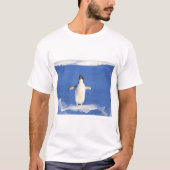 Funny pinguin op ijsfoto t-shirt (Voorkant)