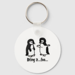 Funny pinguins sleutelhanger