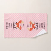 Funny Pink and White Polka Dot Oh For Fox Sake (Serviette à main)