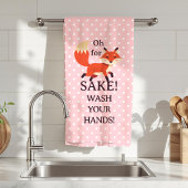 Funny Pink and White Polka Dot Oh For Fox Sake