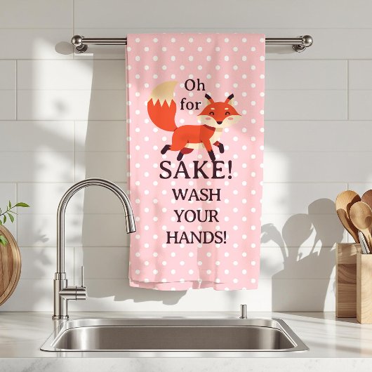 Funny Pink and White Polka Dot Oh For Fox Sake