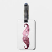 Funny Pink Bling Mustache Bagagelabel (Achterkant verticaal)