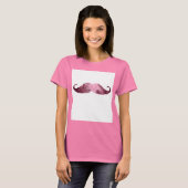 Funny Pink Bling Mustache T-shirt (Voorkant volledig)