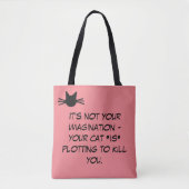 Funny Pink Cat MemeTote Bag Draagtas (Voorkant)