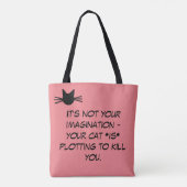 Funny Pink Cat MemeTote Bag Draagtas (Achterkant)