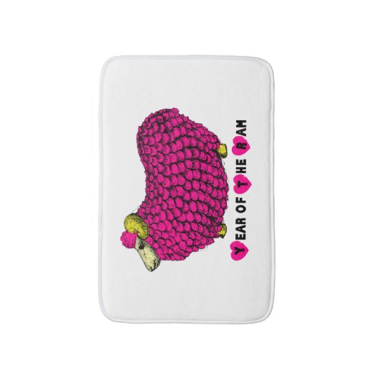 Funny Pink Chinees Jaar Zodiac Bath Mat (Voorkant Verticaal)
