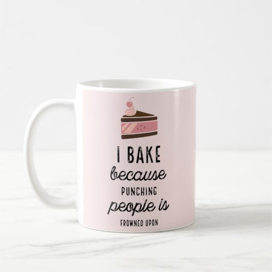 Funny Pink Classic Mug Je Cuis Parce Que Punch (Gauche)