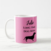 Funny Pink Dachshund Dog Mam Coffee Mok (Links)