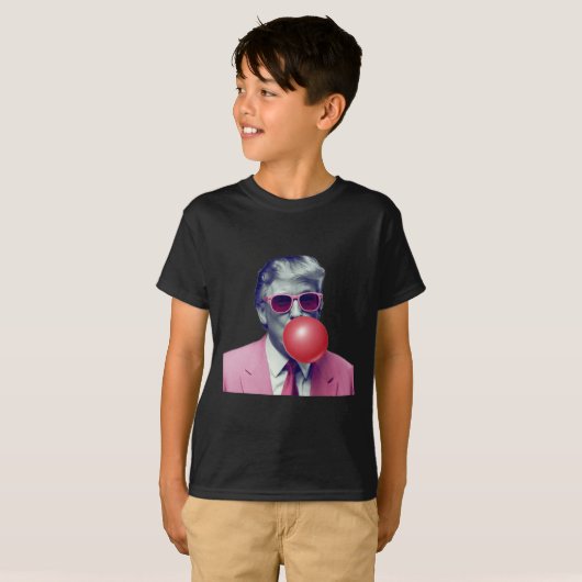 Funny Pink Donald Trump Bubble Gum Yum T-shirt (Voorkant volledig)