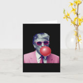 Funny Pink Donald Trump Bubble Gum Yum T-shirt Kaart (Gele Bloem)