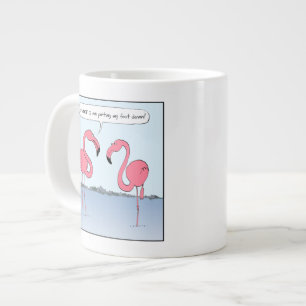 Funny Pink Flamingos Cartoon Humoureuze nieuwhei Extra Grote Beker